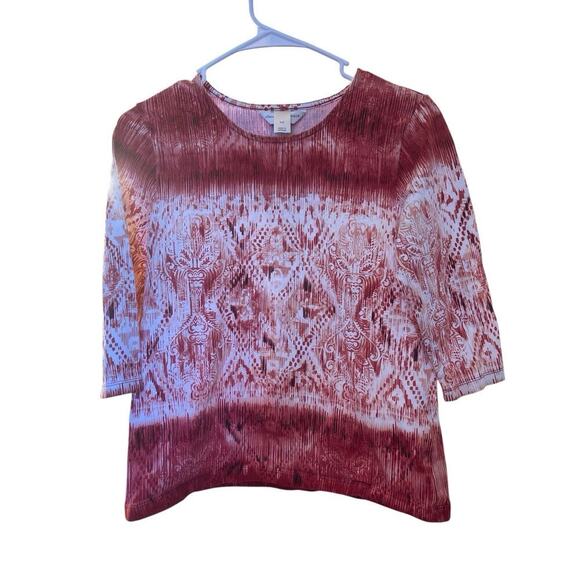 CHRISTOPHER AND BANKS SIZE P/S TOP RUST COLORS WITH DESIGNS - Picture 1 of 3